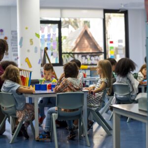 Group of diverse students at daycare